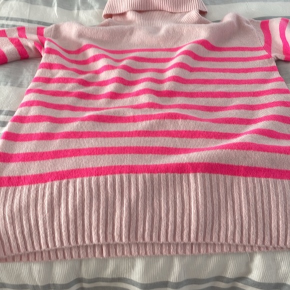 Loft Pink Striped Turtleneck sweater - Picture 3 of 3
